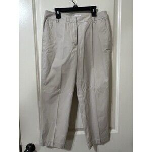 TALBOTS Perfect Crop Woman’s Pants Size 6 Color KHAKI BUTTON DETAIL ON LEGS